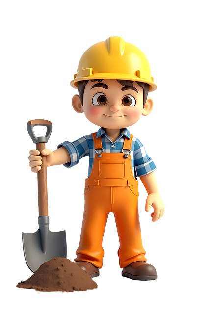 Free ai generated builder cartoon illustration