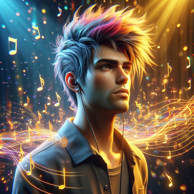 Free ai generated listening music illustration