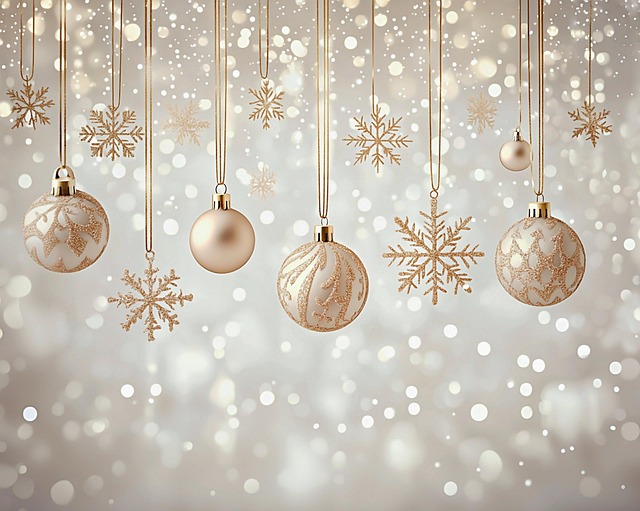 Free ai generated christmas ornaments gold baubles illustration