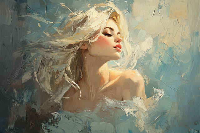 Mulher, Beleza, Retrato, Pintura