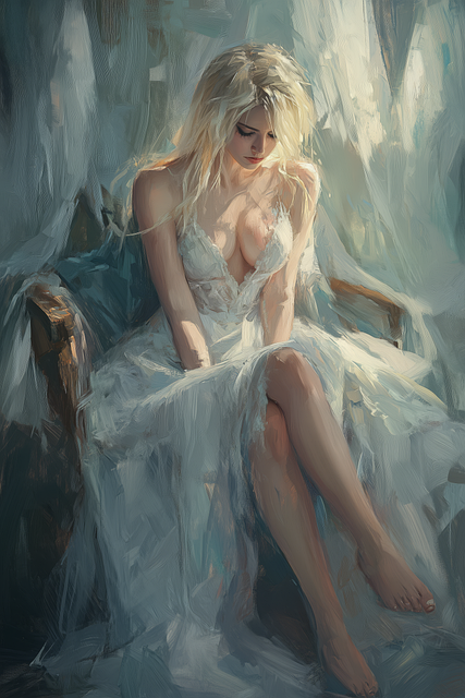Mulher, Beleza, Retrato, Pintura