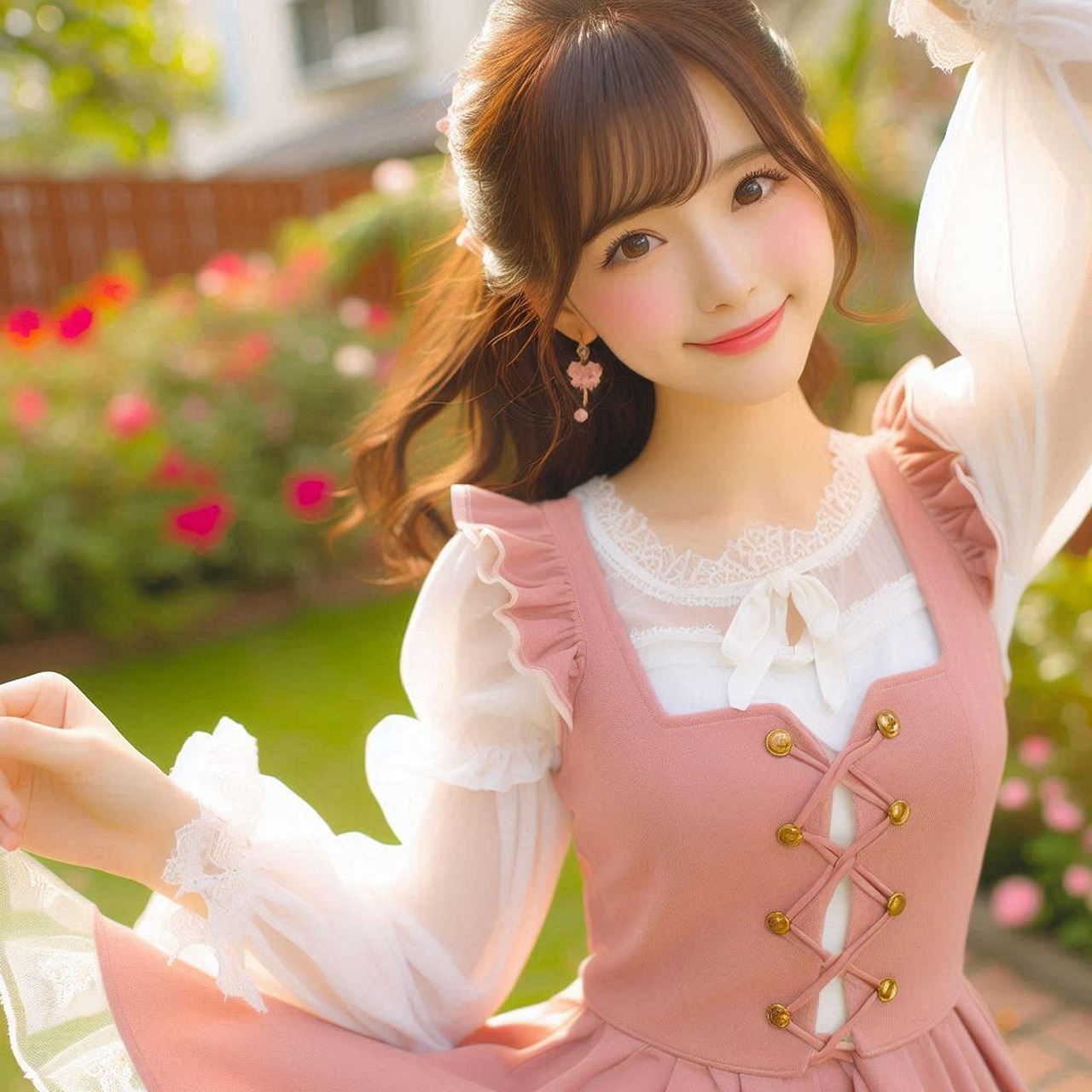 Download Dancing Girl, Cute Girl, Garden. RoyaltyFree Stock