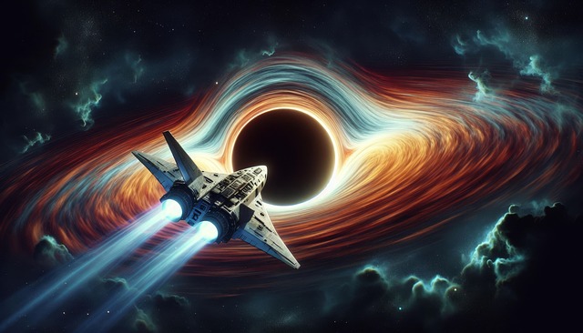 Free ai generated spaceship black hole illustration