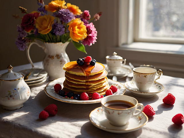 Free ai generated pancakes fruits illustration