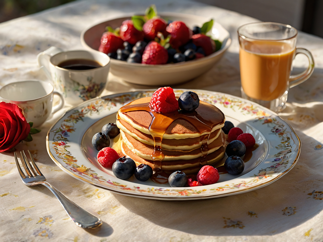 Free ai generated pancakes fruits illustration