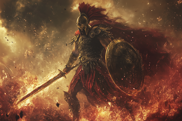 Free warrior god ares illustration
