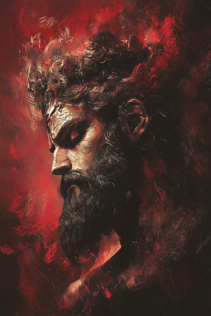 Free man warrior deity illustration