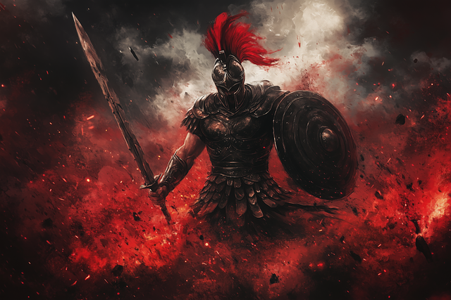Free man warrior deity illustration