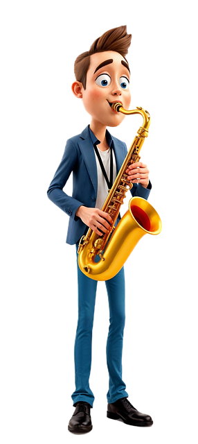 Free ai generated man saxophone illustration