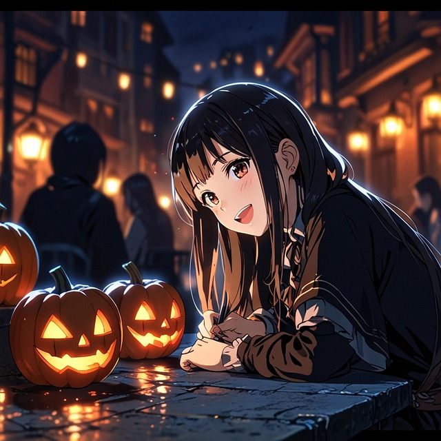 Free ai generated girl halloween illustration