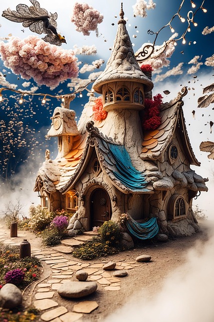 Free ai generated fairytale cottage illustration