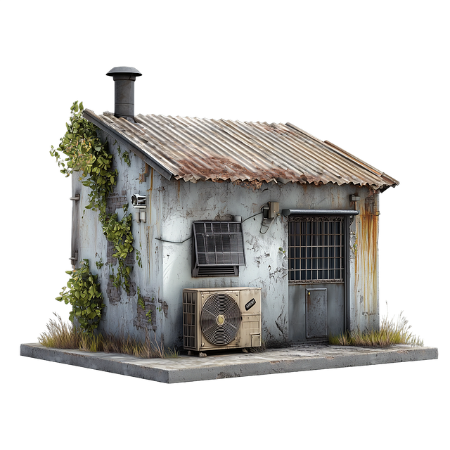 Free ai generated abandoned building 3d model illustration