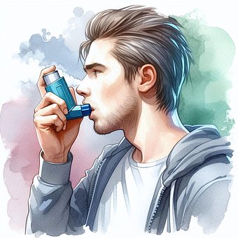 Ai Generiert, Asthma, Mann, Inhalator