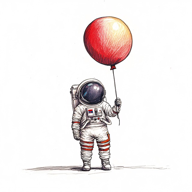 Free ai generated astronaut balloon illustration