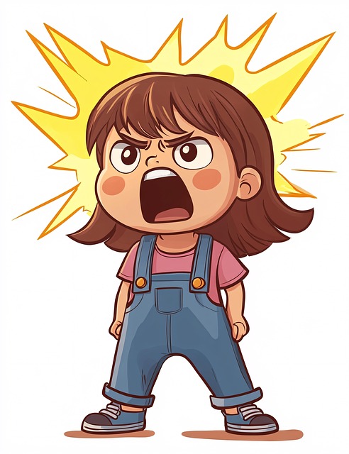 Free ai generated angry child illustration