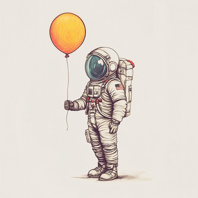 Free ai generated astronaut balloon illustration