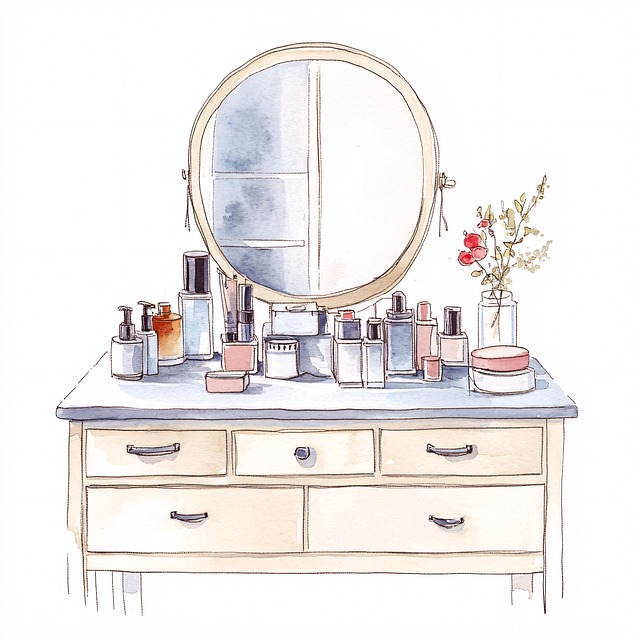 Free ai generated cosmetics table illustration