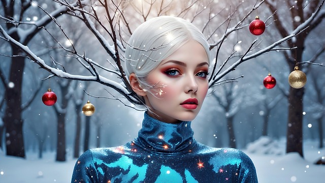 Free ai generated woman christmas illustration
