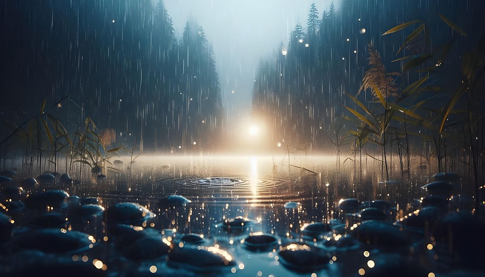 Ai Raining Background Download Ai Generated, Rain, Puddle. Royalty-Free Stock Illustration ...