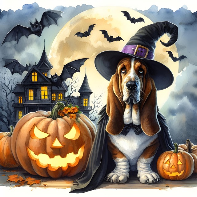 Download free HD stock image of Ai Generated Dog Free ai generated dog halloween illustration