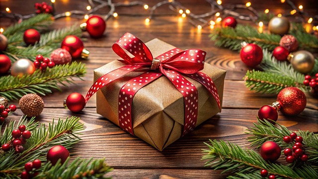 Free present christmas box illustration