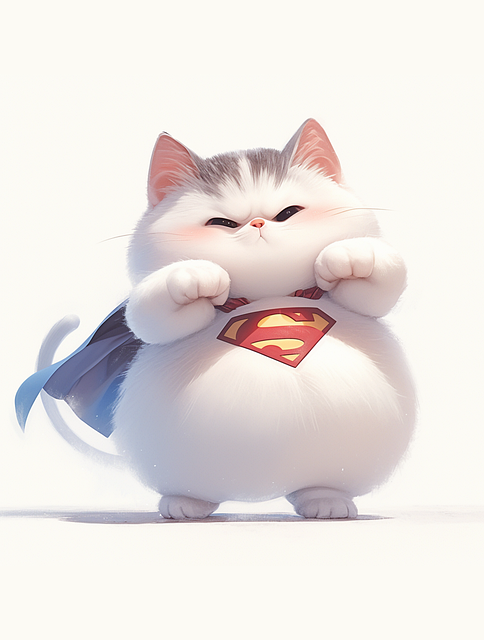 Free ai generated white cat fluffy illustration