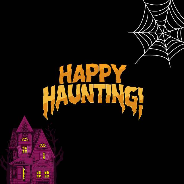 Free haunted house spiderweb spooky illustration