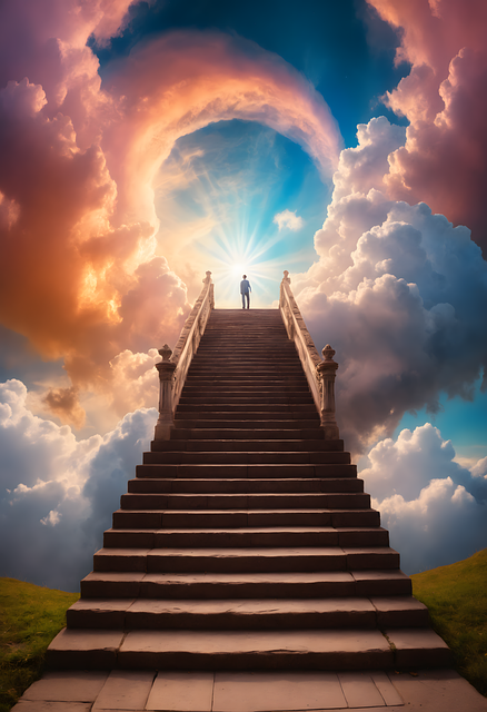 Ai Generado, Escalera, Sueño, Cielo