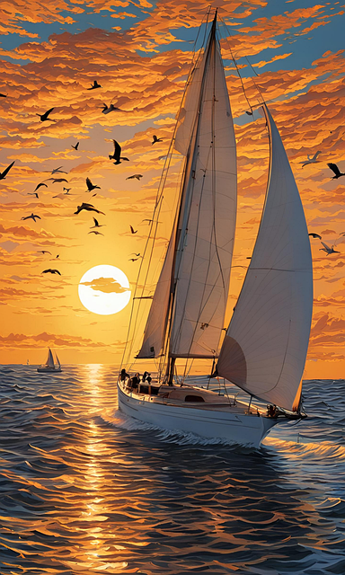 Free Ai Generated Sail Boat illustration and picture