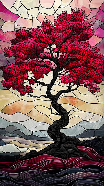 Free ai generated bonsai tree cherry blossoms illustration
