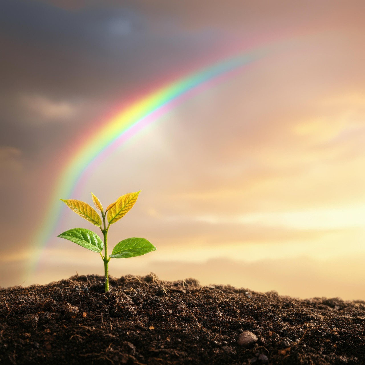 Arc-En-Ciel Pousse Verte Sol Riche - Image gratuite sur Pixabay