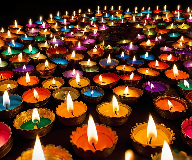 Free ai generated diwali candlelight illustration