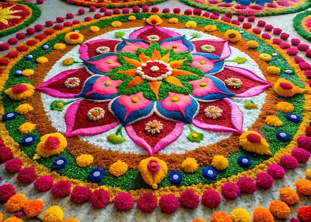 Ai Generiert, Rangoli, Diwali, Diya