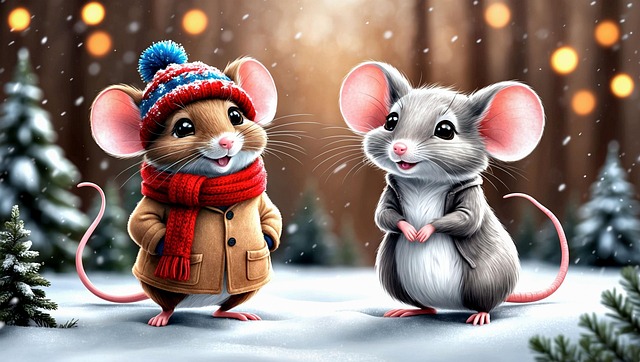 Free animal mouse winter illustration