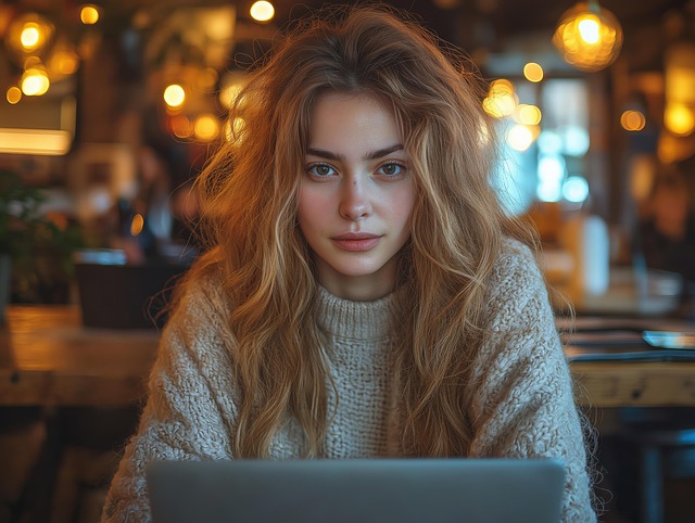 Free ai generated woman laptop illustration