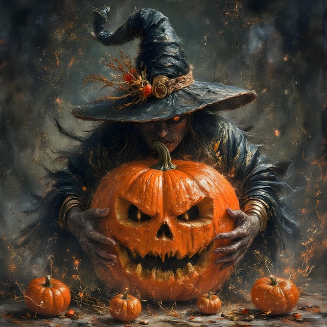Pintura, Calabaza, Bruja