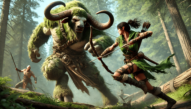 Ai Generiert, Bogen, Ranger, Minotaur