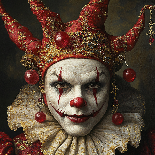 Download free HD stock image of Ai Generated Jester Free ai generated jester clown illustration
