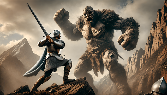 Free ai generated knight giant illustration