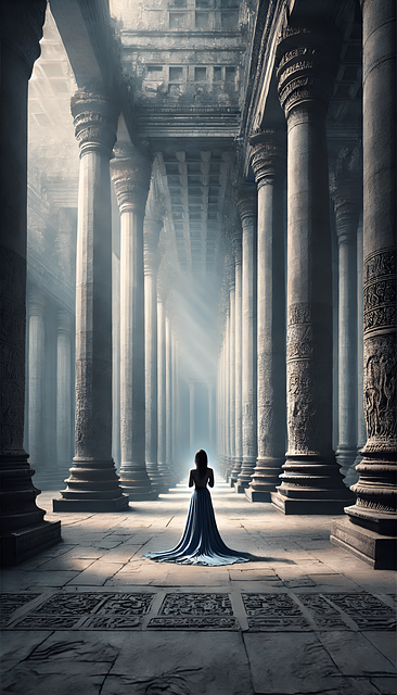 Free ai generated priestess temple illustration