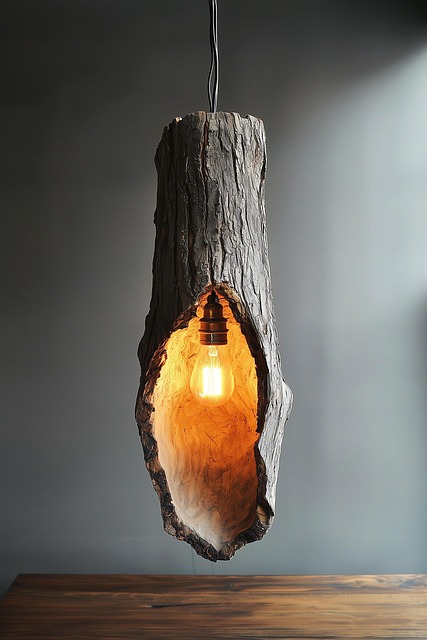 Free ai generated rustic pendant light organic lighting illustration