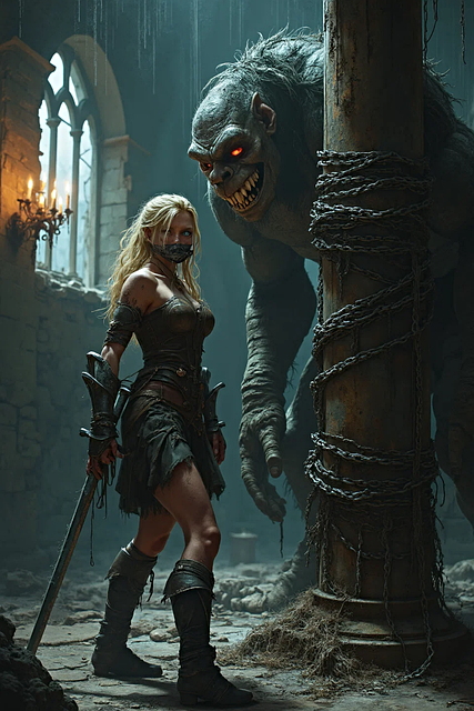 Free ai generated warrior woman illustration