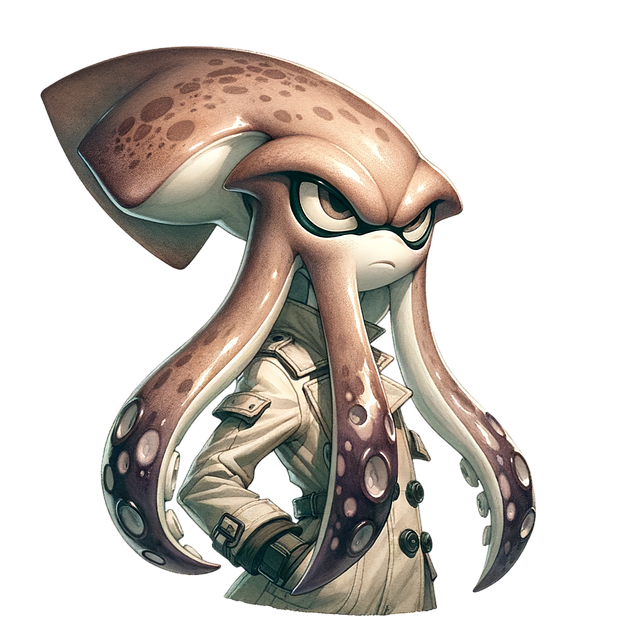 Free ai generated squid anthropomorphic illustration
