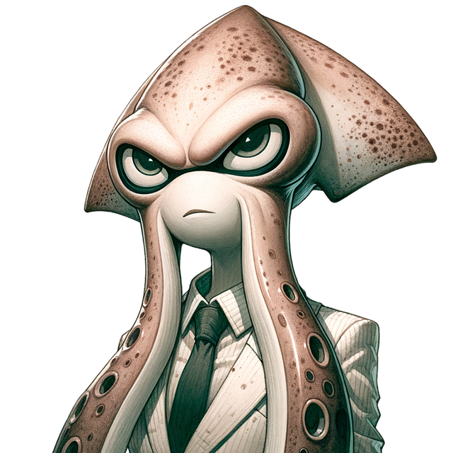Free ai generated squid character illustration