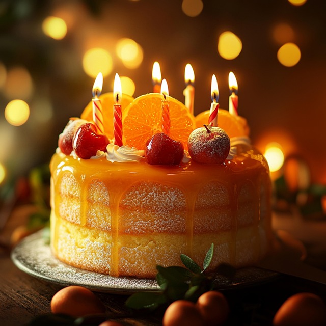 Download free HD stock image of Ai Generated Celebration Free ai generated celebration citrus cake illustration