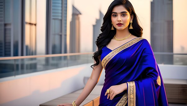 Indisk, Kvinder, Pige, Saree, Kvinde