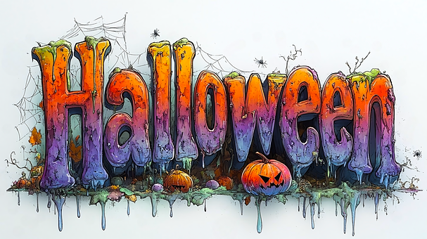 Halloween, 3-D, Tekst, Grusomt, Efterår