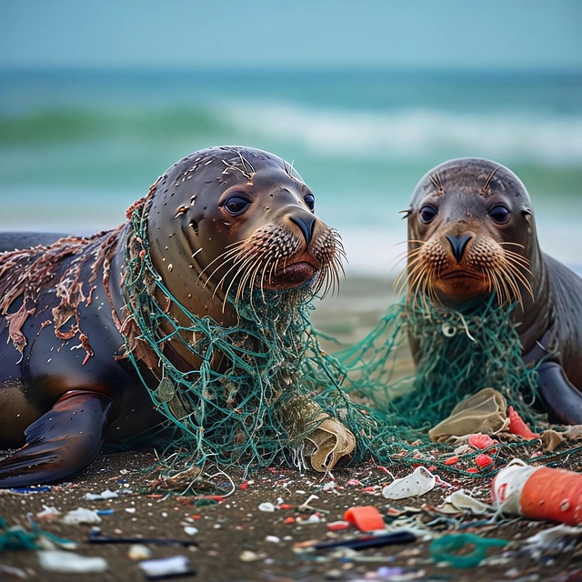 Free ai generated seal pollution illustration