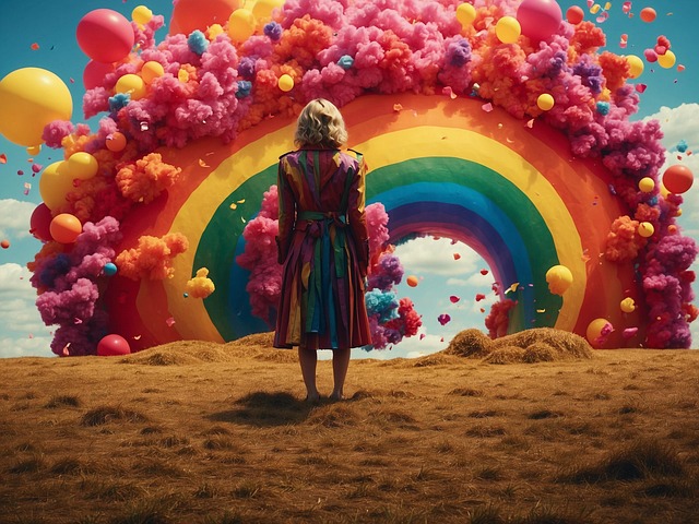 Free ai generated rainbow nature illustration