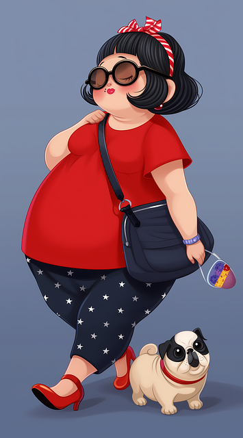 Free ai generated woman dog illustration